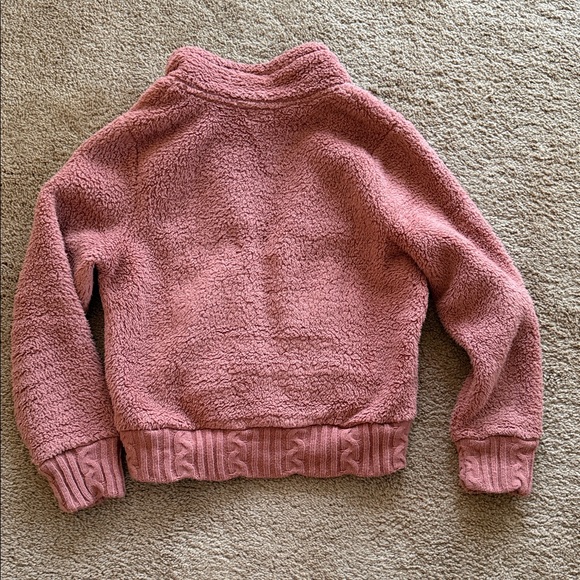 Olivia Sky Dusty Rose Teddy Fleece Zip-Up Jacket - Picture 6 of 7